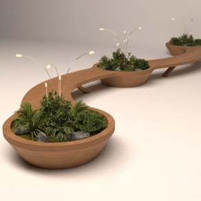 现代景观座椅3D模型下载